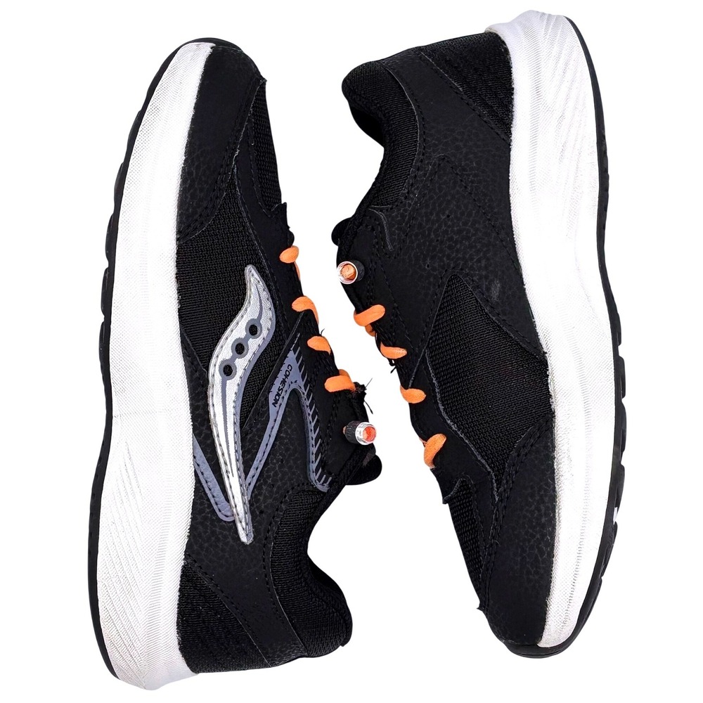 Saucony Kids Cohesion KDZ Athletic Sneakers Black Orange Lace Up Youth Size 2m - Picture 3 of 8